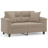vidaXL Tweezitsbank met kussens 120 cm microvezelstof taupe
