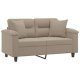 vidaXL Tweezitsbank met kussens 120 cm microvezelstof taupe