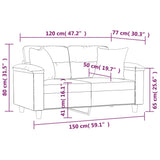 vidaXL Tweezitsbank met kussens 120 cm microvezelstof taupe