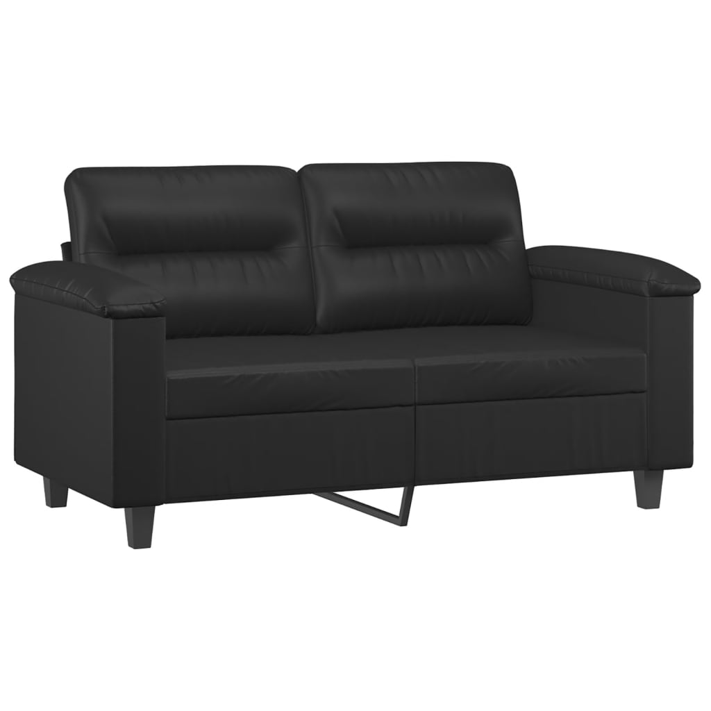 vidaXL Tweezitsbank met sierkussens 120 cm kunstleer zwart