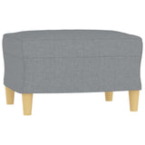 vidaXL Fauteuil met voetenbank 60 cm stof lichtgrijs