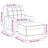 vidaXL Fauteuil met voetenbank 60 cm kunstleer zwart