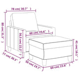 vidaXL Fauteuil met voetenbank 60 cm kunstleer zwart