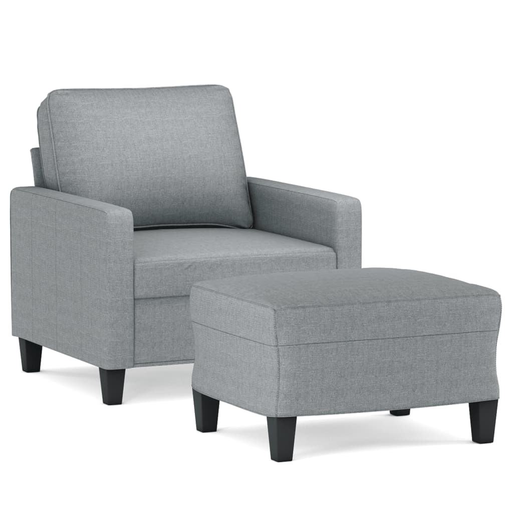 vidaXL Fauteuil avec banque de rangement 60 cm gris gris