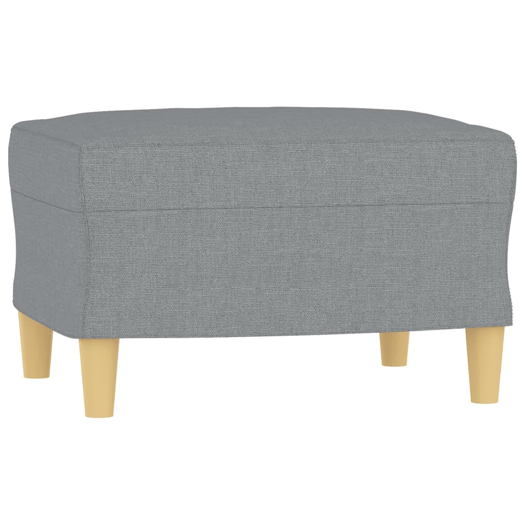 vidaXL Fauteuil met voetenbank 60 cm stof lichtgrijs