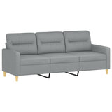vidaXL Driezitsbank met voetenbank 180 cm stof lichtgrijs