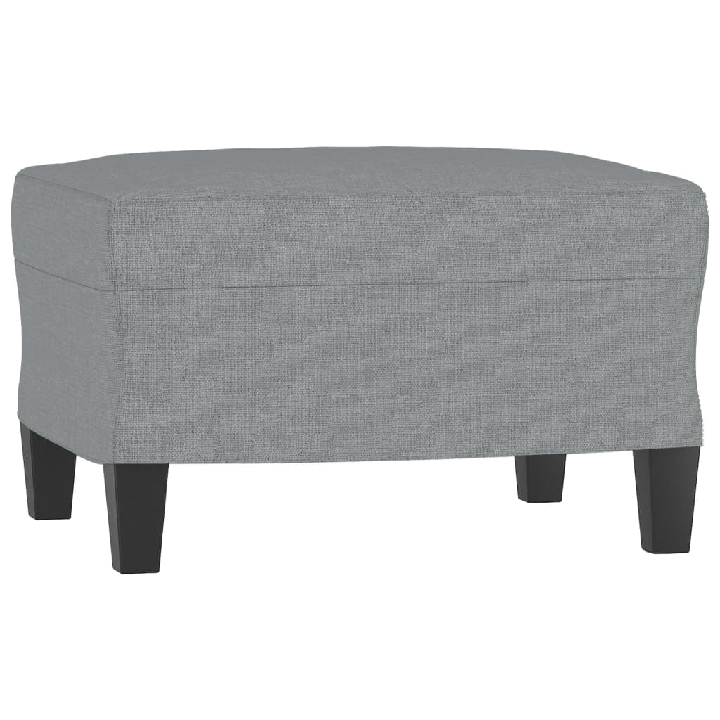 vidaXL Fauteuil met voetenbank 60 cm stof lichtgrijs