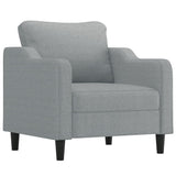 vidaXL Fauteuil met voetenbank 60 cm stof lichtgrijs