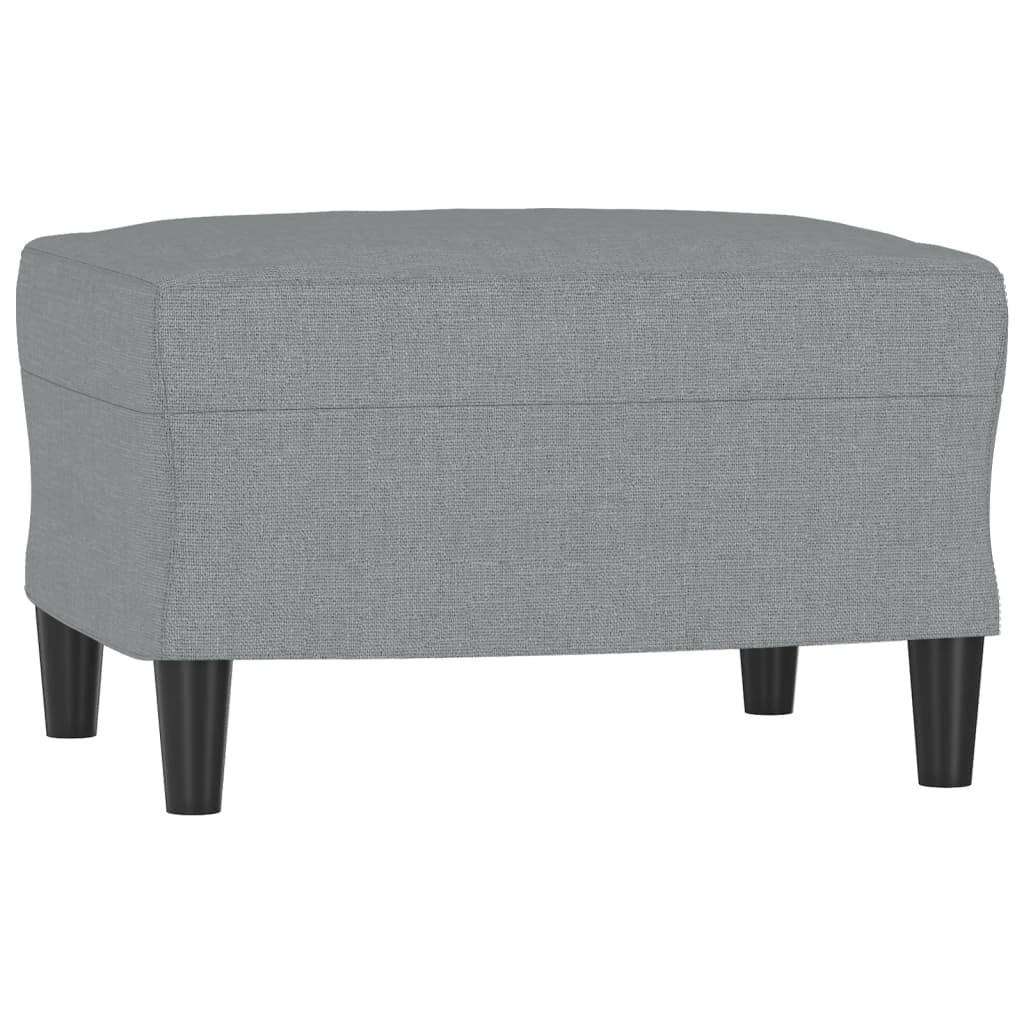 vidaXL Fauteuil met voetenbank 60 cm stof lichtgrijs