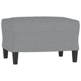 vidaXL Fauteuil met voetenbank 60 cm stof lichtgrijs