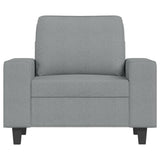 vidaXL Fauteuil met voetenbank 60 cm stof lichtgrijs