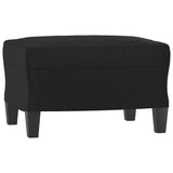 vidaXL Fauteuil met voetenbank 60 cm kunstleer zwart