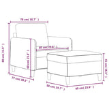 vidaXL Fauteuil avec banque de rangement 60 cm gris gris