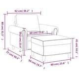 vidaXL Fauteuil met voetenbank 60 cm kunstleer zwart