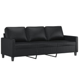 vidaXL 3-delige Loungeset met kussens kunstleer zwart