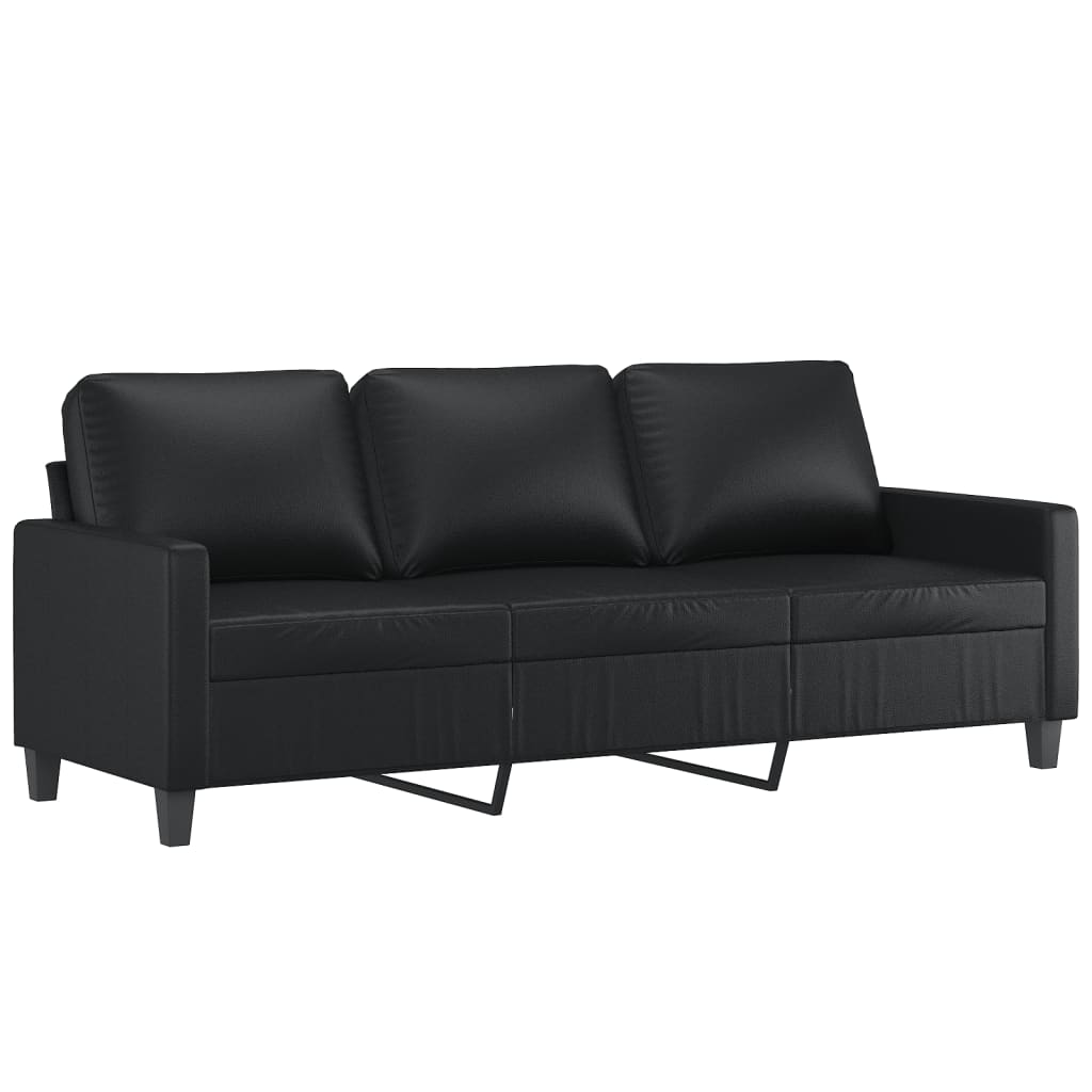 vidaXL 2-delige Loungeset met kussens kunstleer zwart