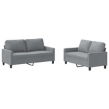 vidaXL 2-delige Loungeset met kussens stof lichtgrijs