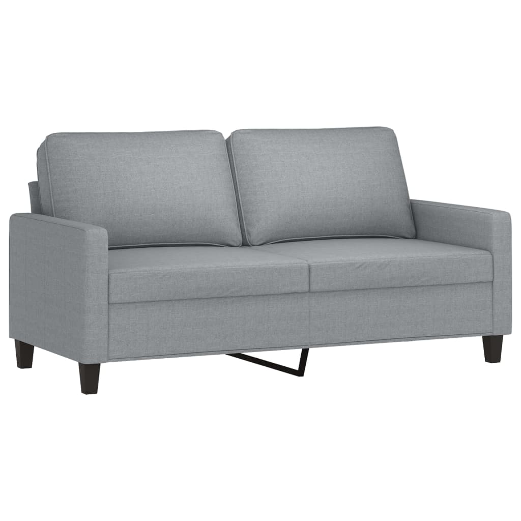 vidaXL 2-delige Loungeset met kussens stof lichtgrijs