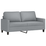 vidaXL 2-delige Loungeset met kussens stof lichtgrijs