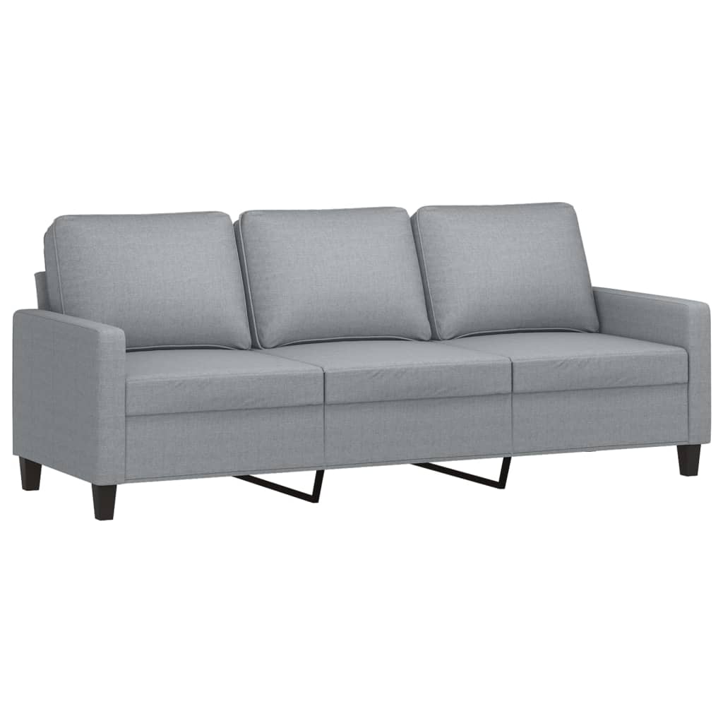 vidaXL 2-delige Loungeset met kussens stof lichtgrijs