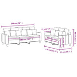 vidaXL 2-delige Loungeset met kussens stof lichtgrijs
