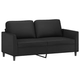 vidaXL 2-delige Loungeset met kussens kunstleer zwart