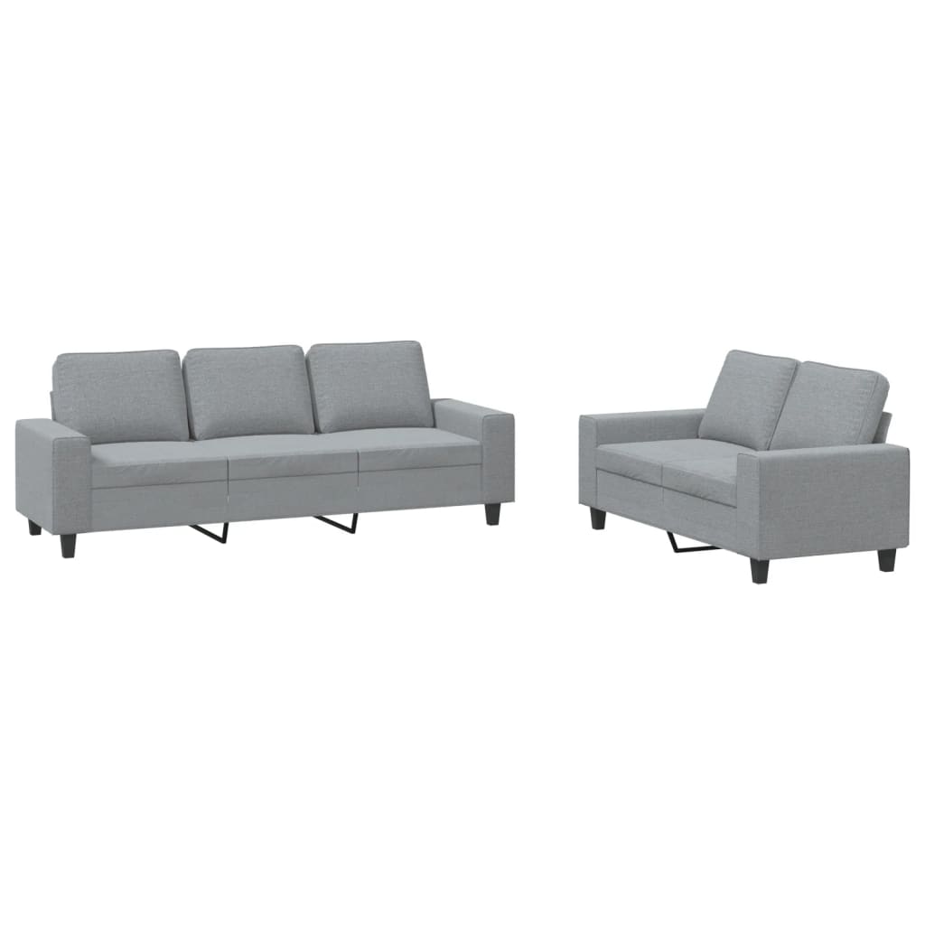 vidaXL 2-delige Loungeset stof lichtgrijs