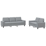 vidaXL 2-delige Loungeset stof lichtgrijs