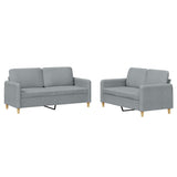 vidaXL 2-delige Loungeset met kussens stof lichtgrijs