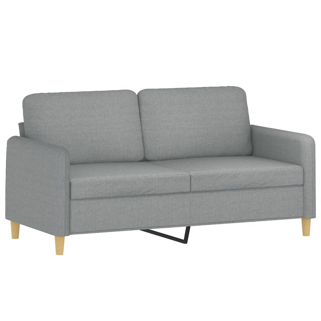vidaXL 2-delige Loungeset met kussens stof lichtgrijs