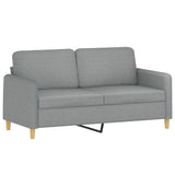 vidaXL 2-delige Loungeset met kussens stof lichtgrijs