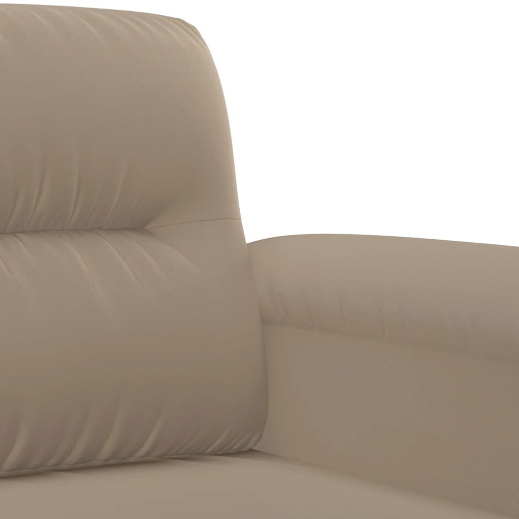 vidaXL Ensemble de salon 3 pièces avec coussins micro-ondes taupe