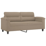 vidaXL 2-delige Loungeset met kussens microvezelstof taupe