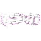 vidaXL 2-delige Loungeset met kussens microvezelstof taupe