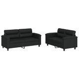 vidaXL 2-delige Loungeset met kussens kunstleer zwart