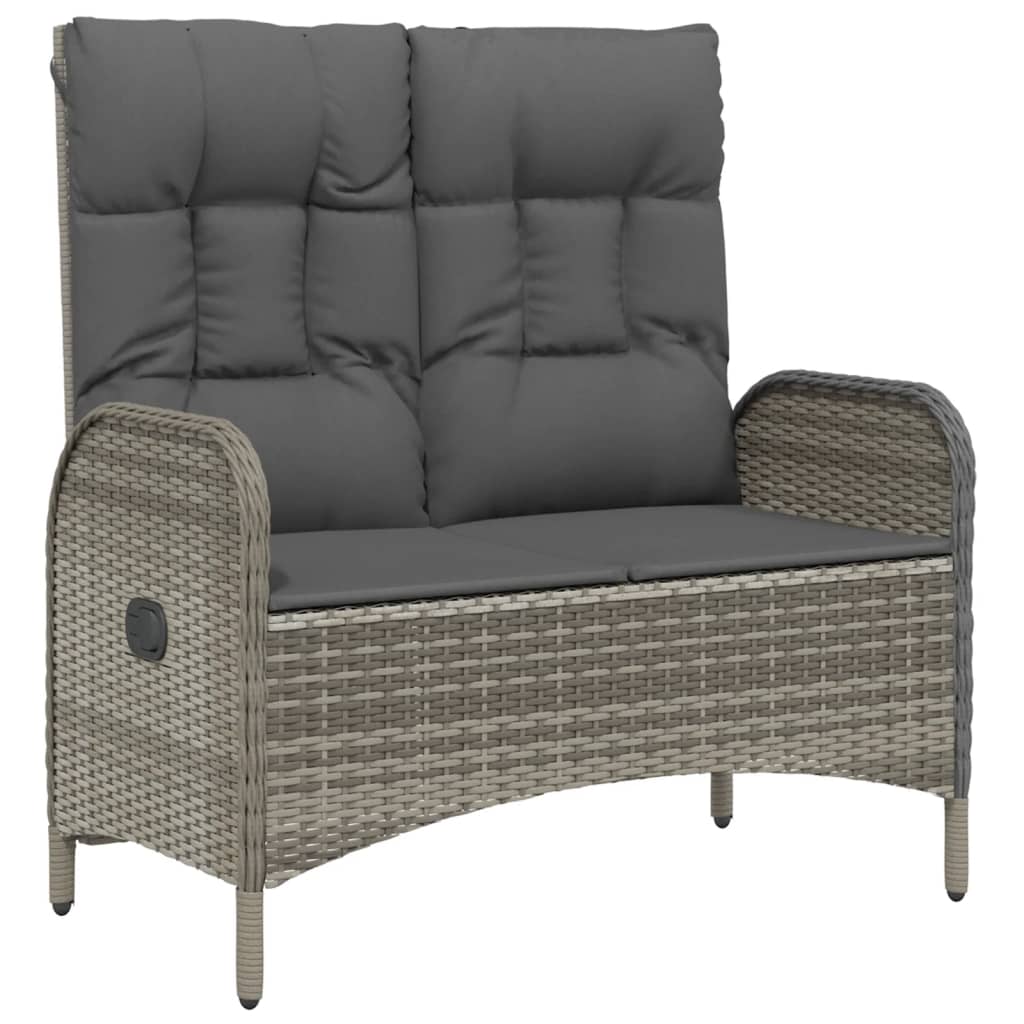 vidaXL 2-Piece Garden Lounge Set with Cushions Poly Rattan Grey