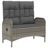 vidaXL 2-Piece Garden Lounge Set with Cushions Poly Rattan Grey