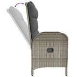 vidaXL 2-Piece Garden Lounge Set with Cushions Poly Rattan Grey