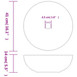 vidaXL Opzetwasbak rond Φ41x14 cm keramiek wit en blauw