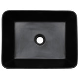 vidaXL Opzetwasbak rechthoekig 46x35,5x13 cm céramique noir et bleu