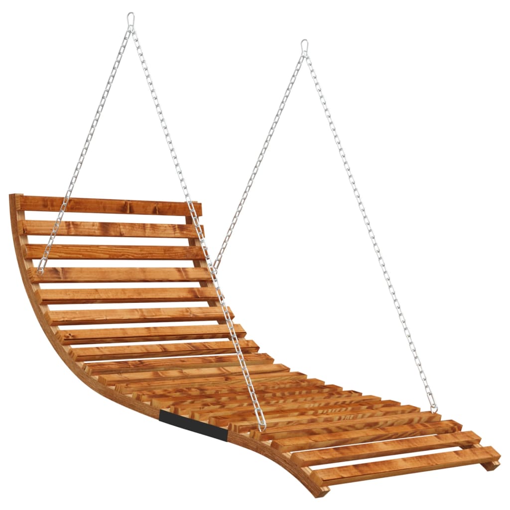 vidaXL Schommelbed met luifel vurenhout met teak afwerking
