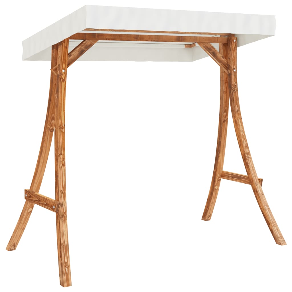 vidaXL Schommelbed met luifel vurenhout met teak afwerking