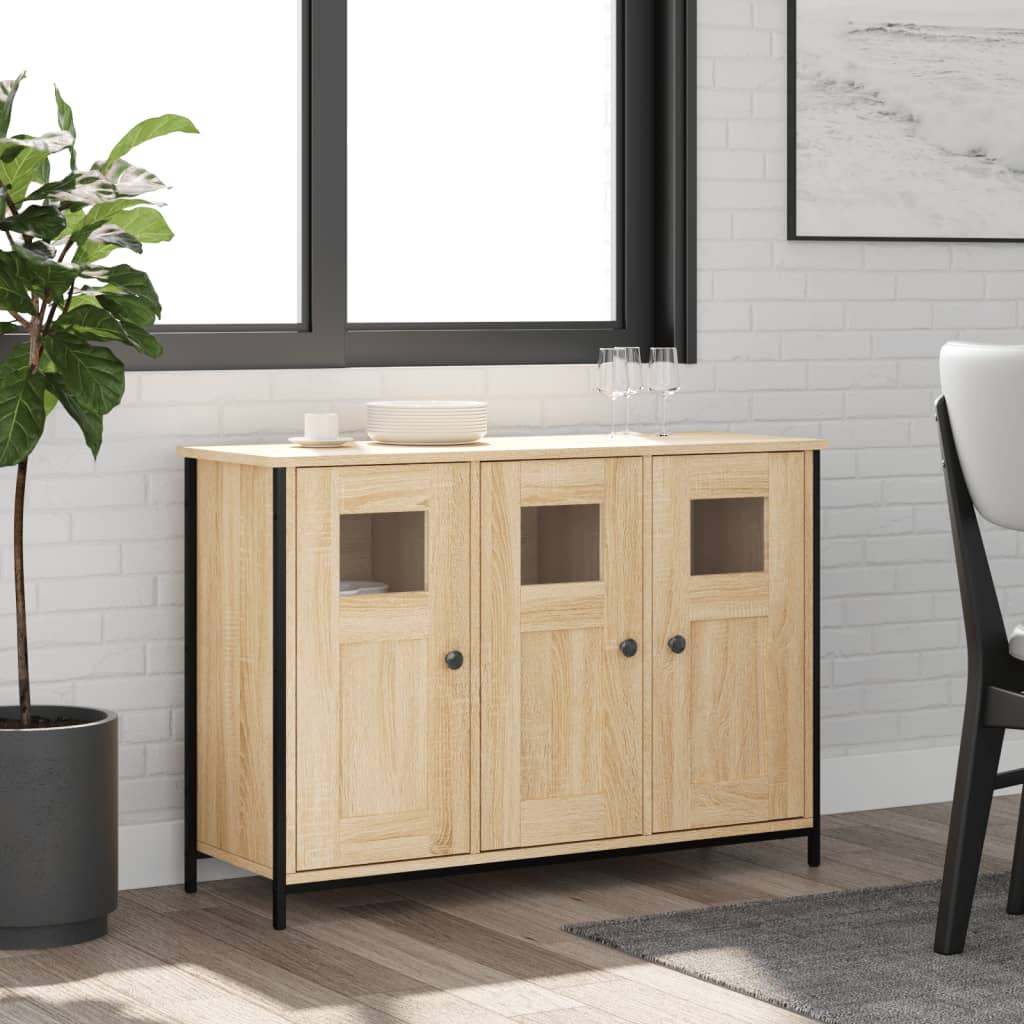 vidaXL Dressoir 100x35x70 cm bewerkt hout sonoma eikenkleurig