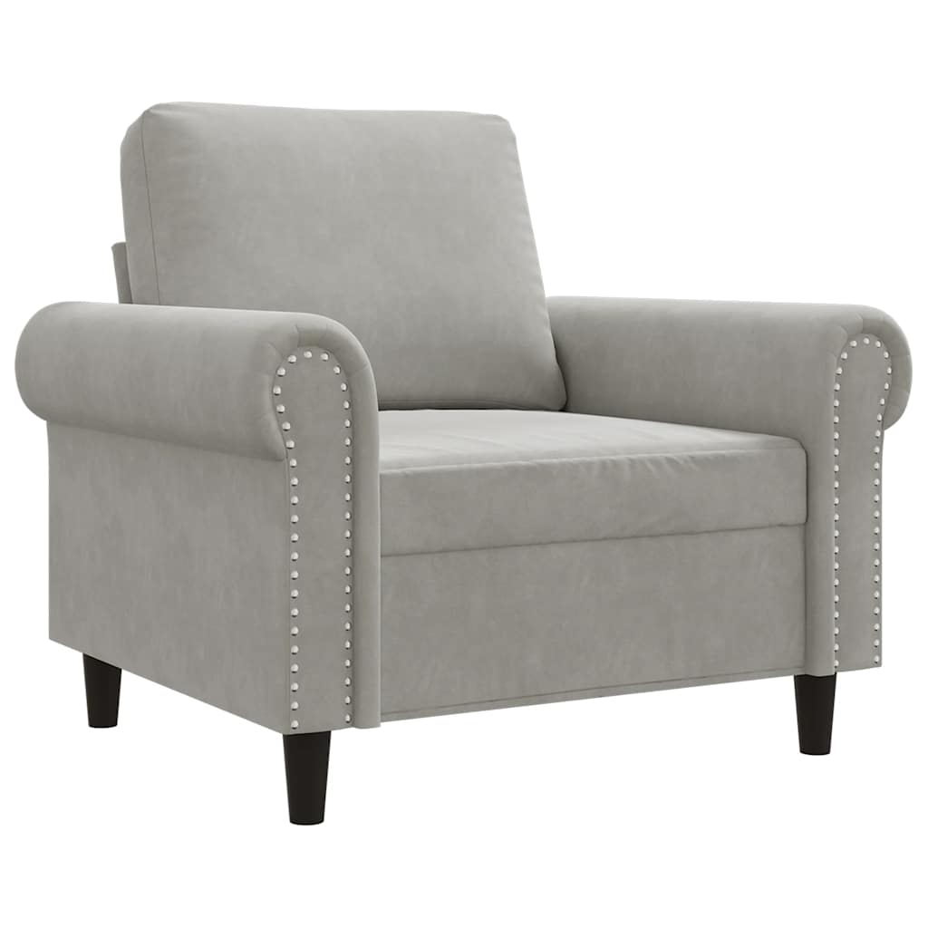 vidaXL Fauteuil 60 cm fluweel lichtgrijs