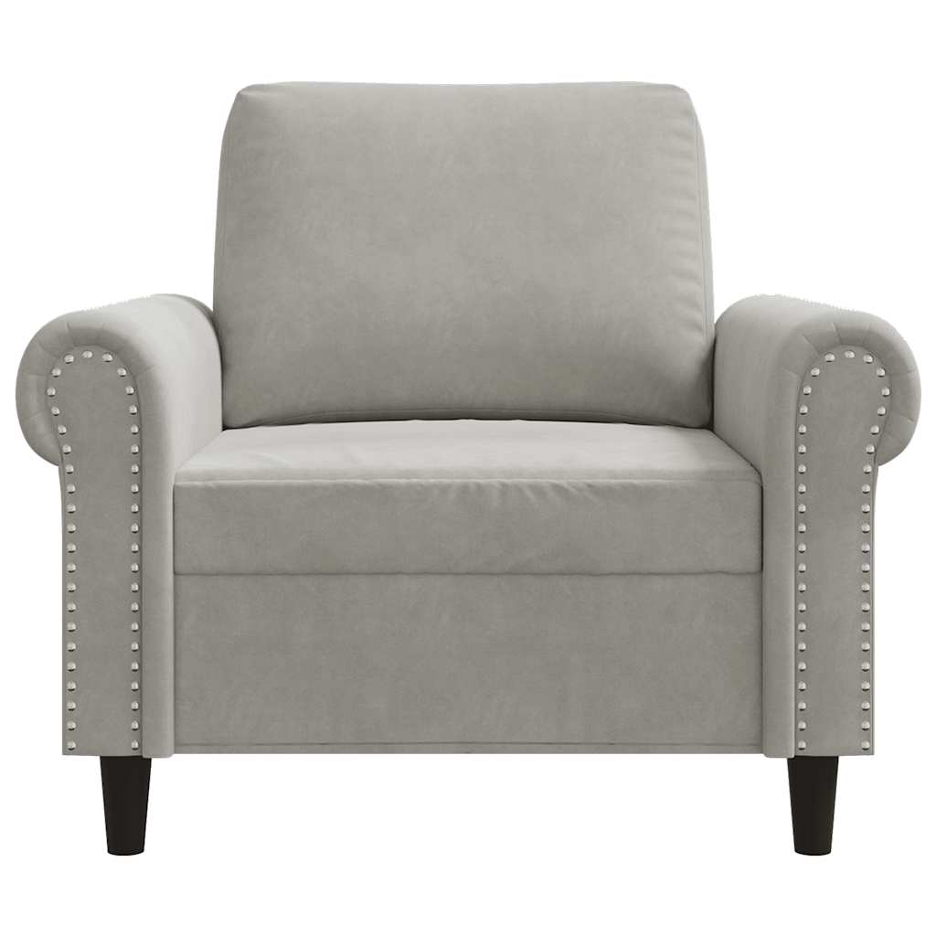 vidaXL Fauteuil 60 cm fluweel lichtgrijs