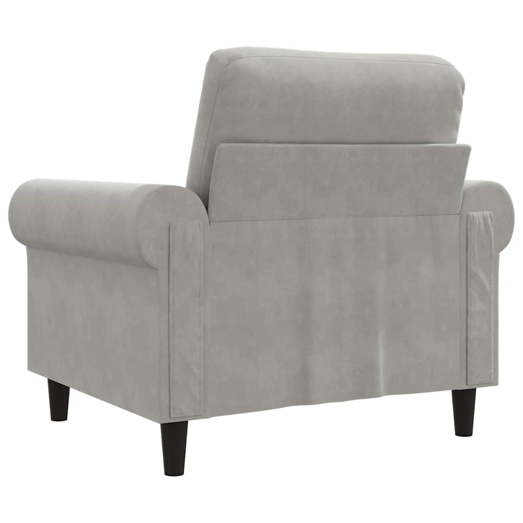 vidaXL Fauteuil 60 cm fluweel lichtgrijs