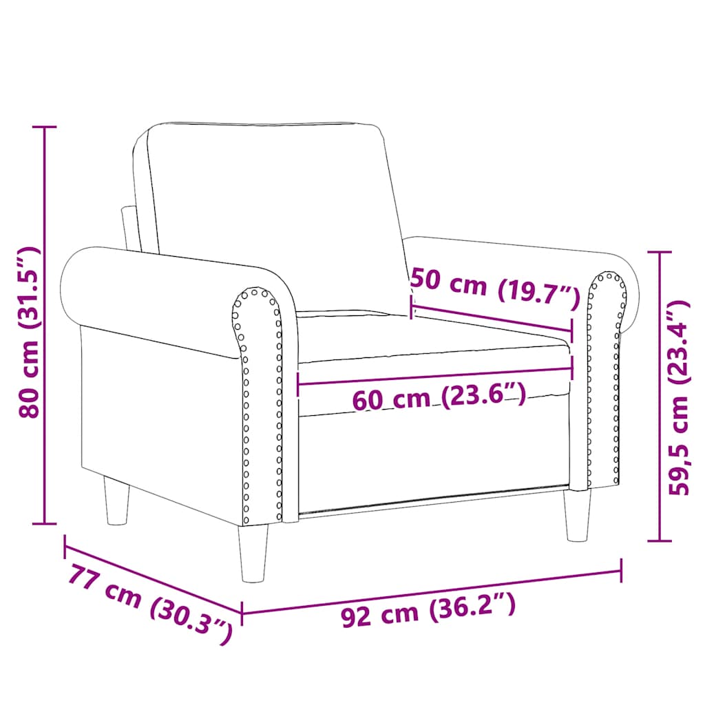 vidaXL Fauteuil 60 cm fluweel lichtgrijs