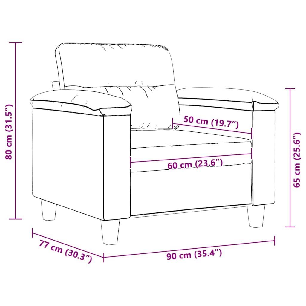vidaXL Fauteuil 60 cm microvezelstof taupe