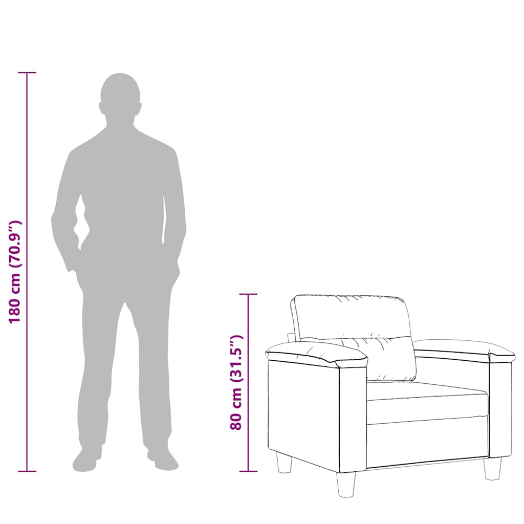 vidaXL Fauteuil 60 cm microvezelstof taupe