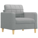 vidaXL Fauteuil 60 cm stof lichtgrijs